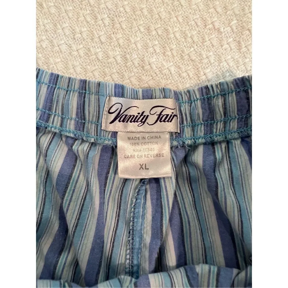 Set of 2 Vanity Fair striped Cotton pajama shorts